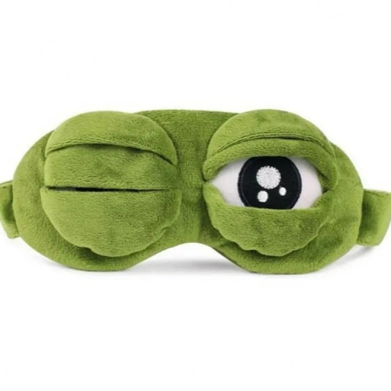 3D Sad Frog Sleep Mask Natural Sleeping Eyeshade Cover Shade Eye Patch Women Men Soft Portable Blindfold Travel Eyepatch